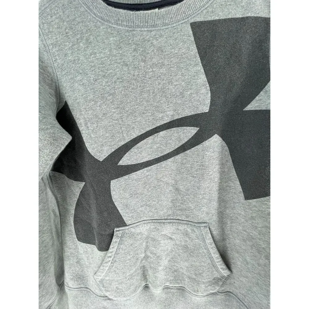 Under Armour Boys Gray Graphic Pullover Sweatshirt Youth Size Large